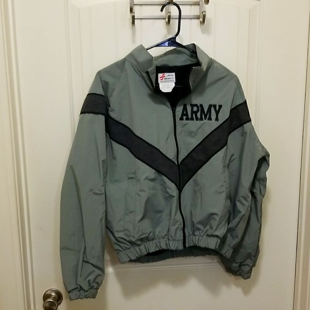 US Army PT Physical Fitness IPFU Uniform Jacket Gray Mens XSmall Reg, Wmn's Med